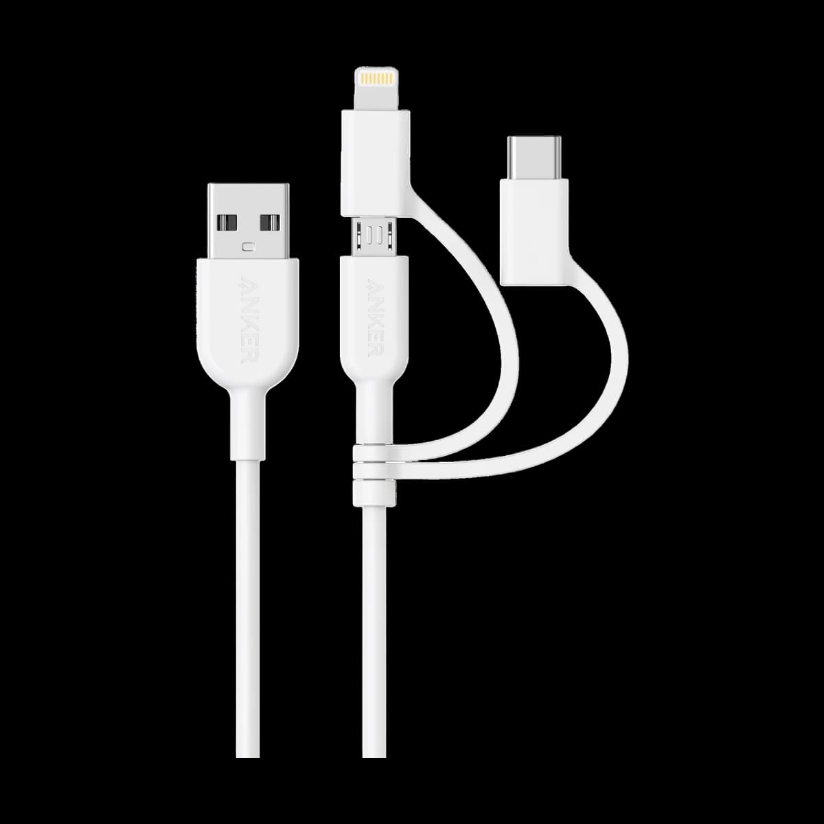 Кабель Anker PowerLine II 3 в 1 (Lightning, Type-C, micro-USB) – фото 1